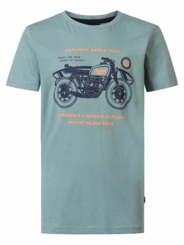 Boys T-Shirt SS Classic Print 5179 Aqua Grey