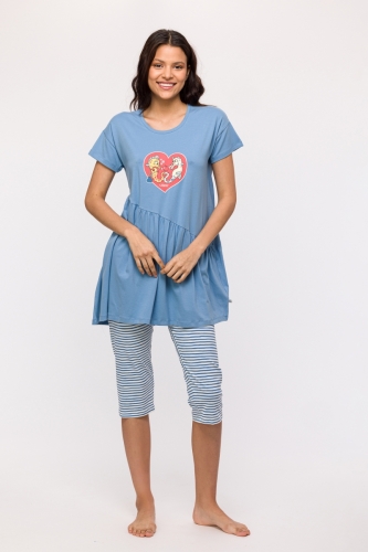 Meisjes-Dames Pyjama 818 blauw