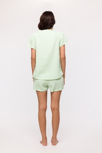 Meisjes-Dames Pyjama 916 groene ruit