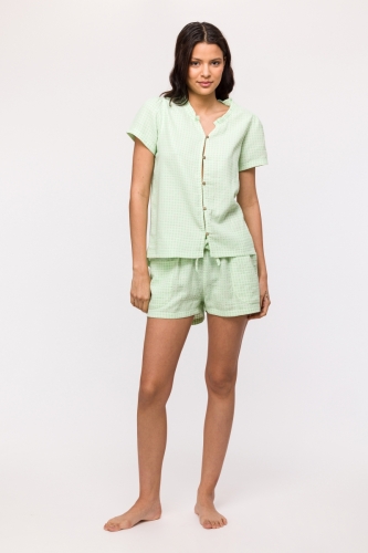 Meisjes-Dames Pyjama 916 groene ruit