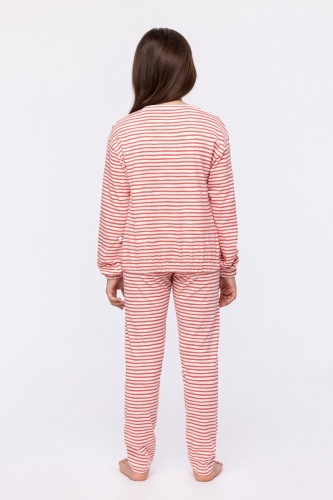 Meisjes-Dames Pyjama 922 koraal-witt
