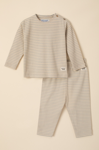 Unisex Pyjama 998 blauw-crème