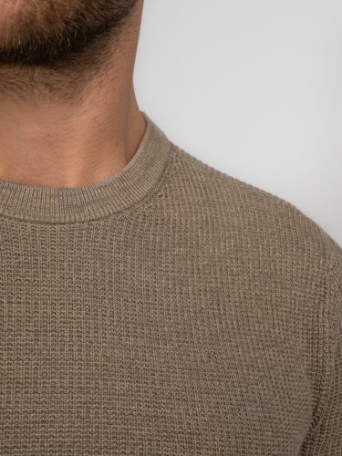 Men Knitwear Round Neck Basic 7140 Oak