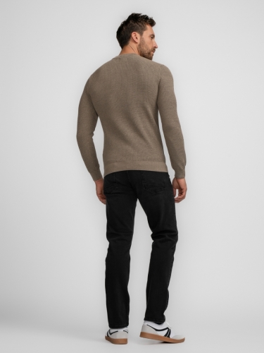 Men Knitwear Round Neck Basic 7140 Oak