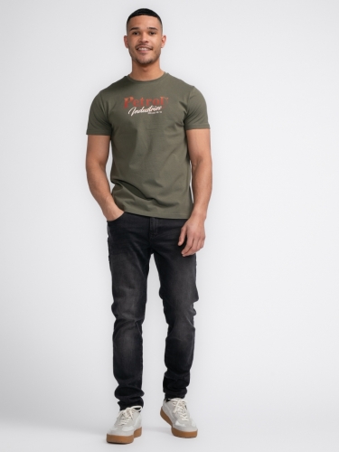 Men T-Shirt SS Classic Print 6088 Army Green