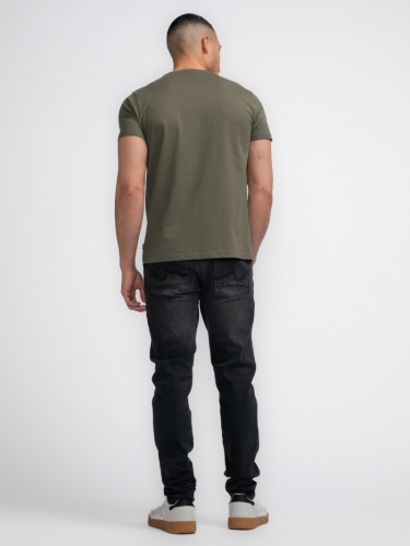 Men T-Shirt SS Classic Print 6088 Army Green