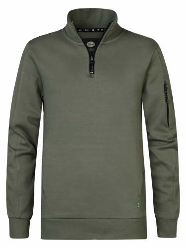 Boys Sweater Collar Zip 6165 Dark Sage