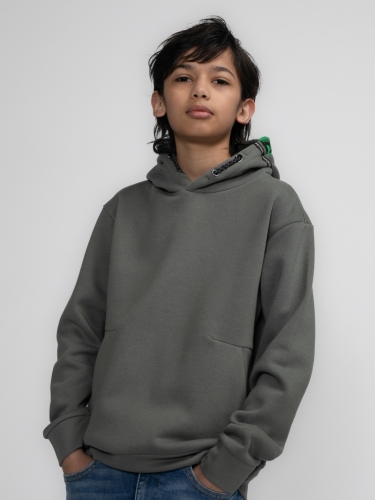 Boys Sweater Hooded 6165 Dark Sage