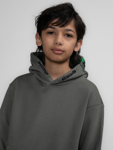 Boys Sweater Hooded 6165 Dark Sage