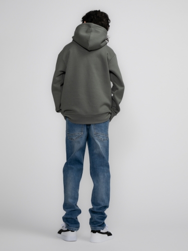 Boys Sweater Hooded 6165 Dark Sage