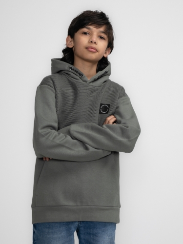 Boys Sweater Hooded 6165 Dark Sage