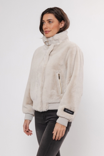 Short fake fur jacket Birch -