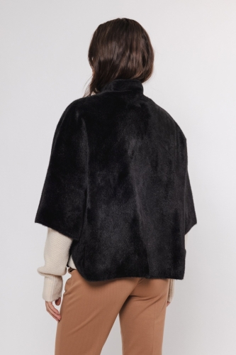 Faux fur cape Black -