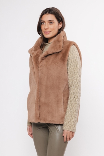 Short faux fur waistcoat Twig -