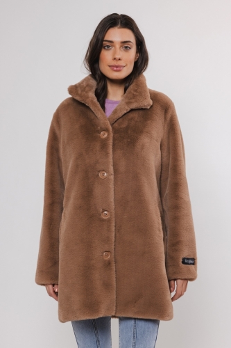 Single breasted fake fur coat Twig -