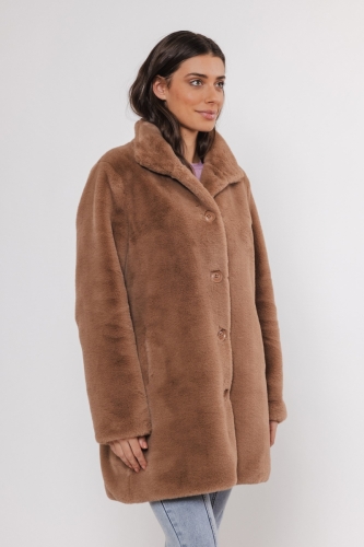 Single breasted fake fur coat Twig -