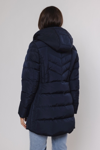 Padded coat with detachable ho Navy -