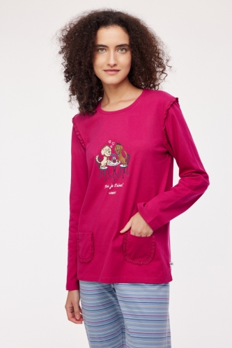 Meisjes-Dames Pyjama 357 framboos-ro