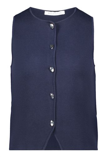 1331 Strickjacke Kurz ohne Arm 8543 Navy Blue