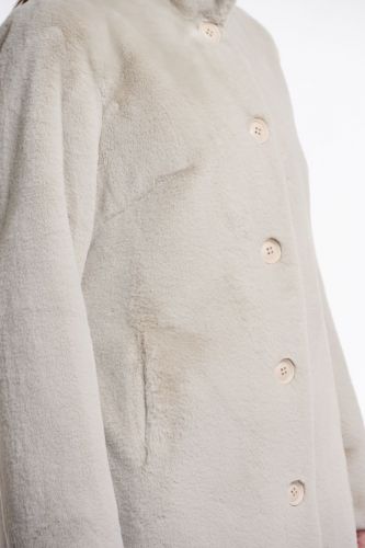 Single breasted fake fur coat Birch -