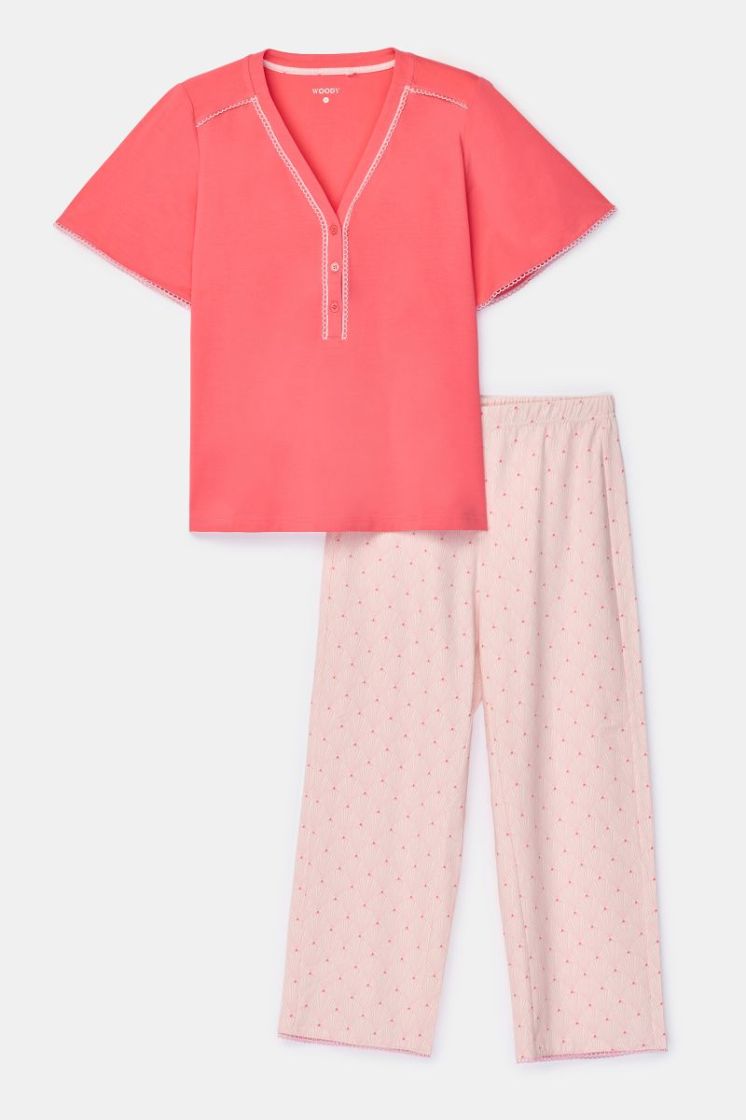 Dames pyjama 432 rood roos