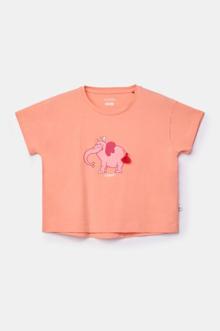 Meisjes-Dames pyjama 506 perzikoranj
