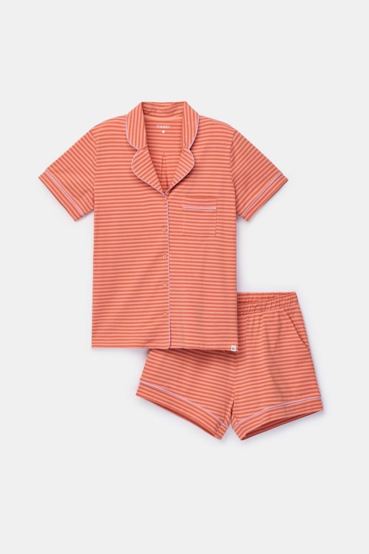Meisjes-Dames pyjama 902 perzikoranj