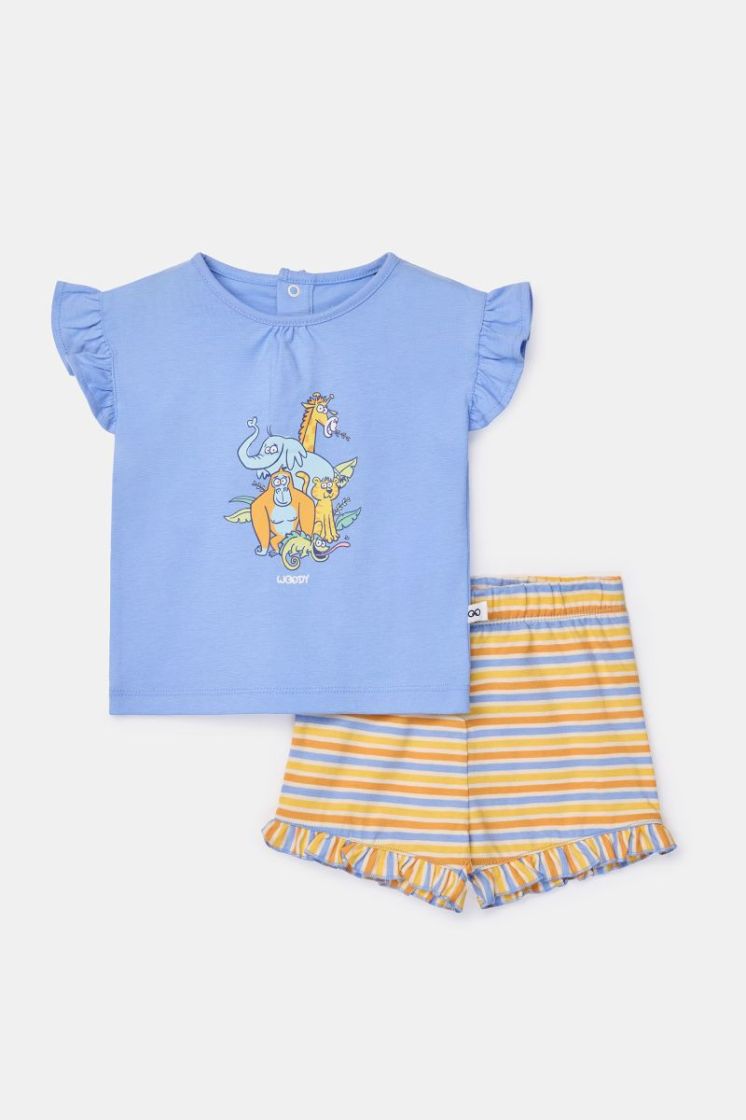 Meisjes-Dames pyjama 840 blauw