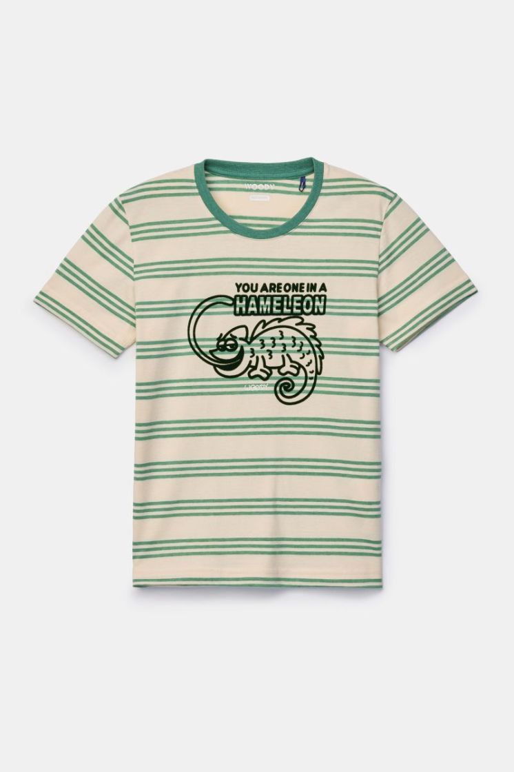 Jongens-Heren pyjama 909 groen gestr