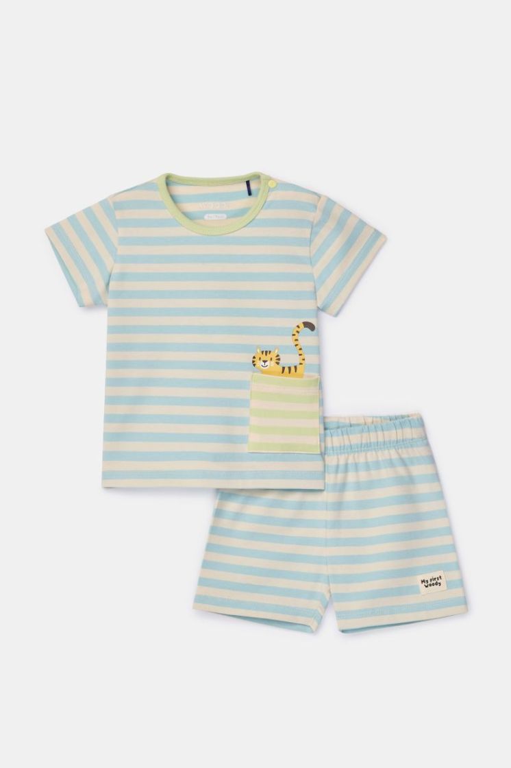 Unisex pyjama 917 blauwe stre