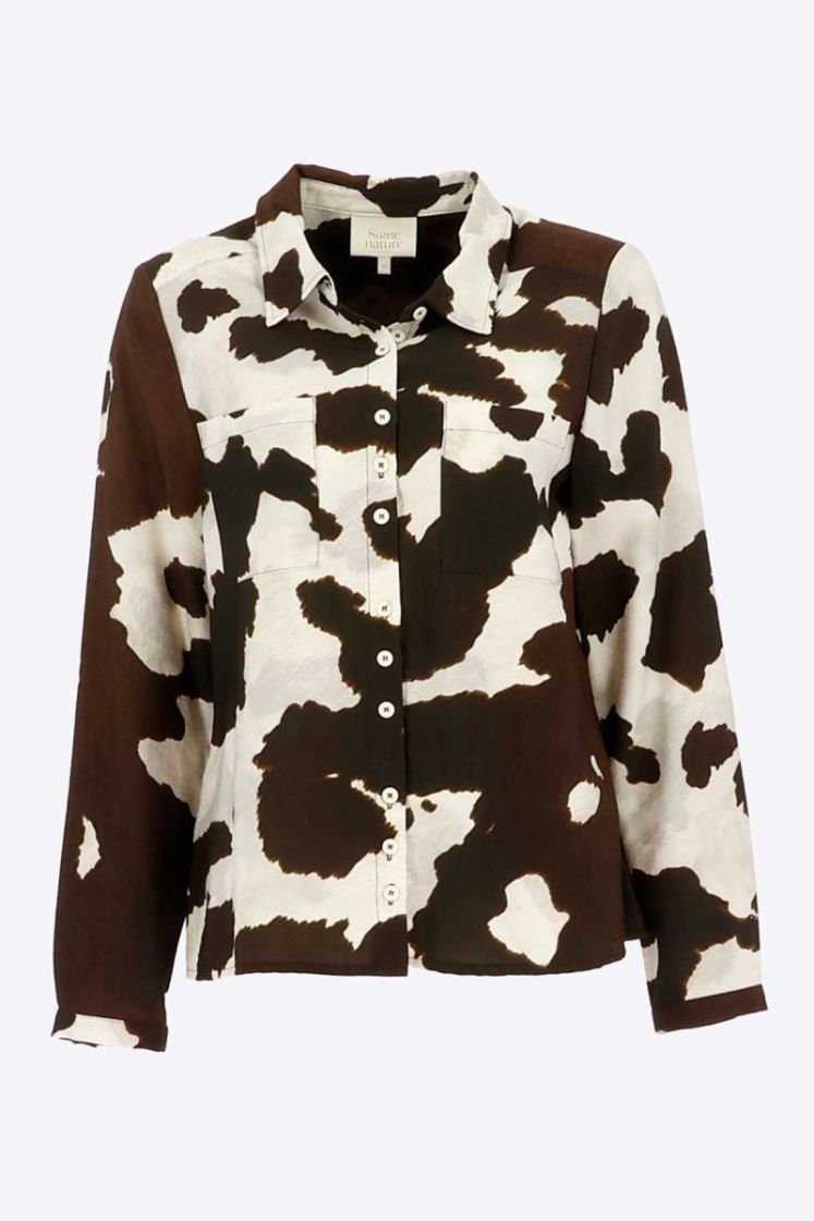 D BLOES HEMD MET MOUWEN 03-MARRON BEIGE