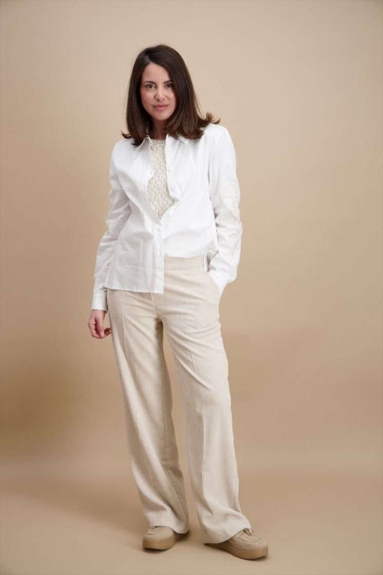 D BLOES HEMD MET MOUWEN 2-BLANC BEIGE
