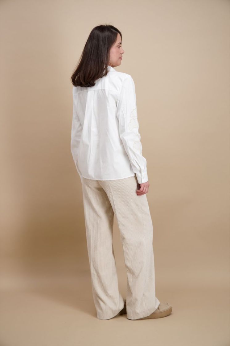 D BLOES HEMD MET MOUWEN 2-BLANC BEIGE