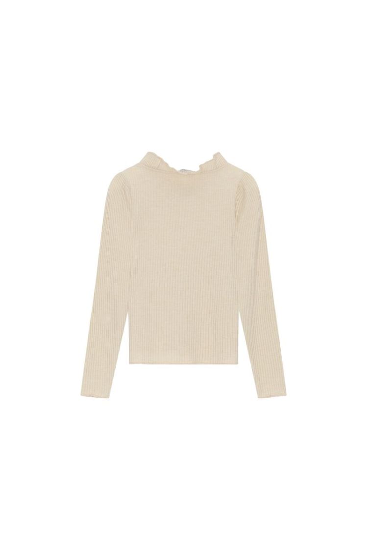 M NOVA GLITTER LONGSLEEVE T-SH BEIGE MELEE