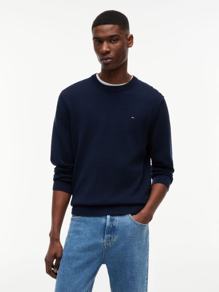 H TJM SLIM ESS LIGHT SWEATER C1G DARK NIGHT