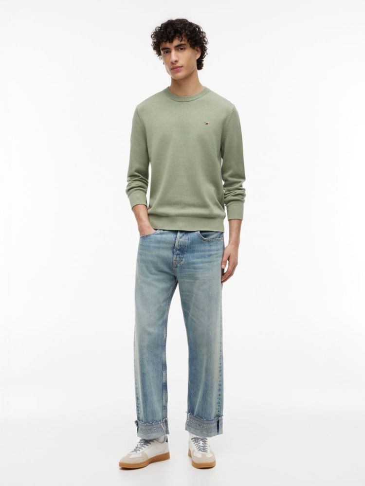 H TJM SLIM ESS LIGHT SWEATER PMO SPRING OLIV