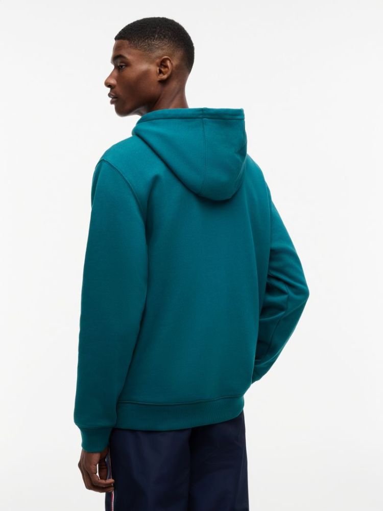 H TJM REG S FLAG HOODIE EXT L8J POLAR TEAL