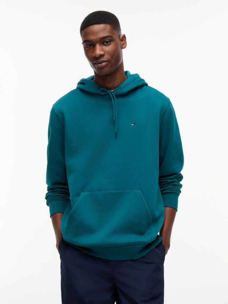 H TJM REG S FLAG HOODIE EXT L8J POLAR TEAL
