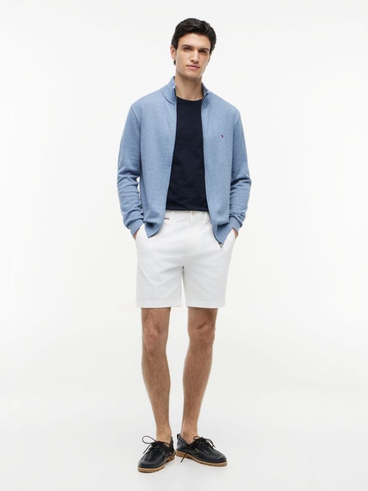 H ESSENTIAL COTTON ZIP PULL DOZ BRISK BLUE
