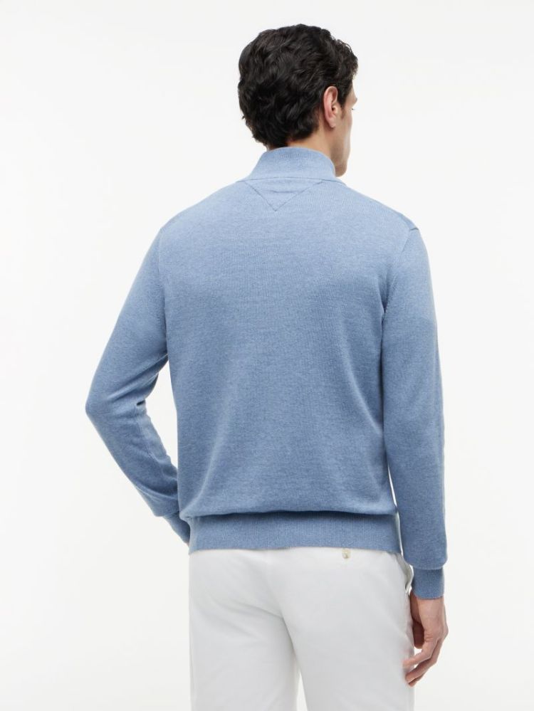 H ESSENTIAL COTTON ZIP PULL DOZ BRISK BLUE