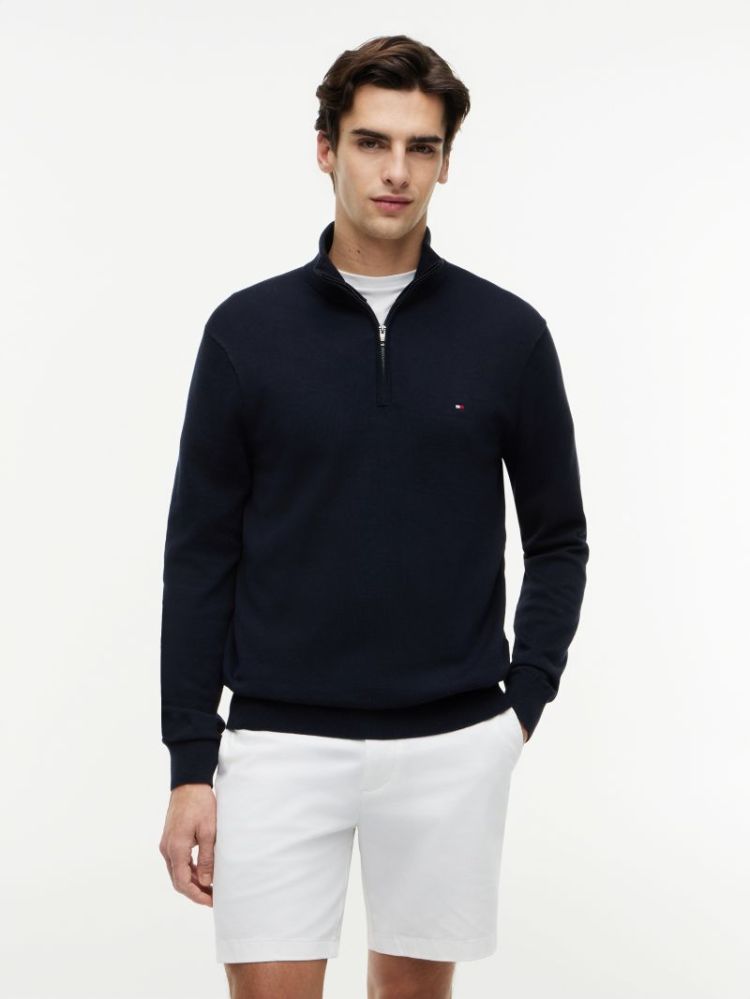 H ESSENTIAL COTTON ZIP PULL DW5 DESERT SJY