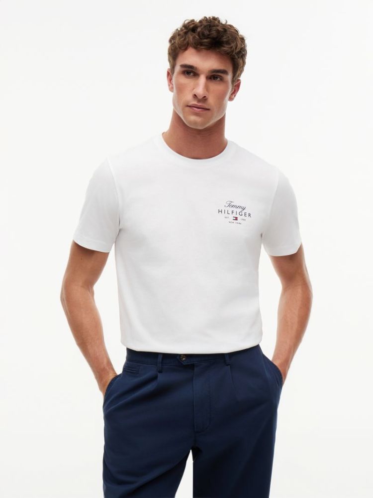 H SCRIPT STACK REG T-SHIRT YBR WHITE
