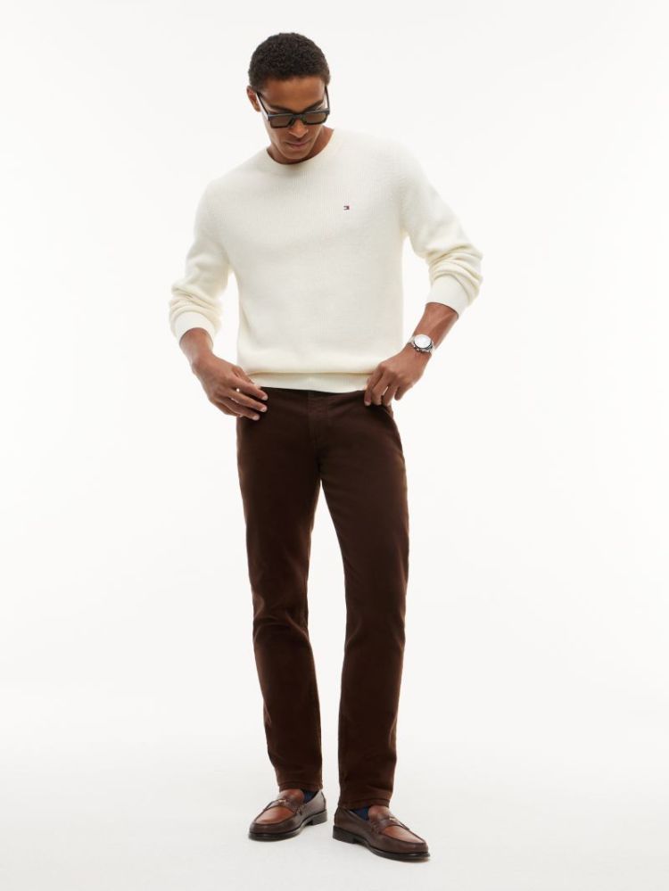 H DENTON SLIM STRAIGHT BROEK GOP DARK COFFEE