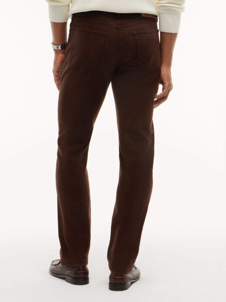 H DENTON SLIM STRAIGHT BROEK GOP DARK COFFEE