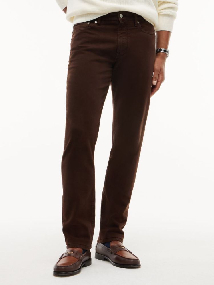 H DENTON SLIM STRAIGHT BROEK GOP DARK COFFEE