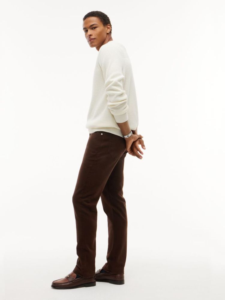 H DENTON SLIM STRAIGHT BROEK GOP DARK COFFEE
