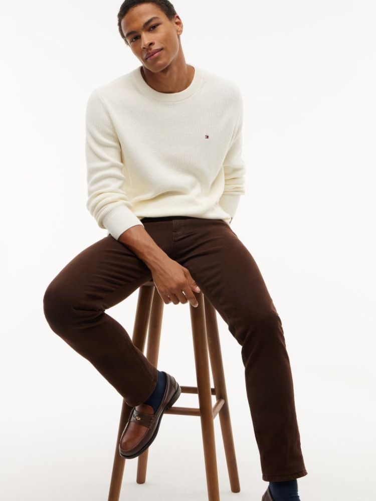 H DENTON SLIM STRAIGHT BROEK GOP DARK COFFEE