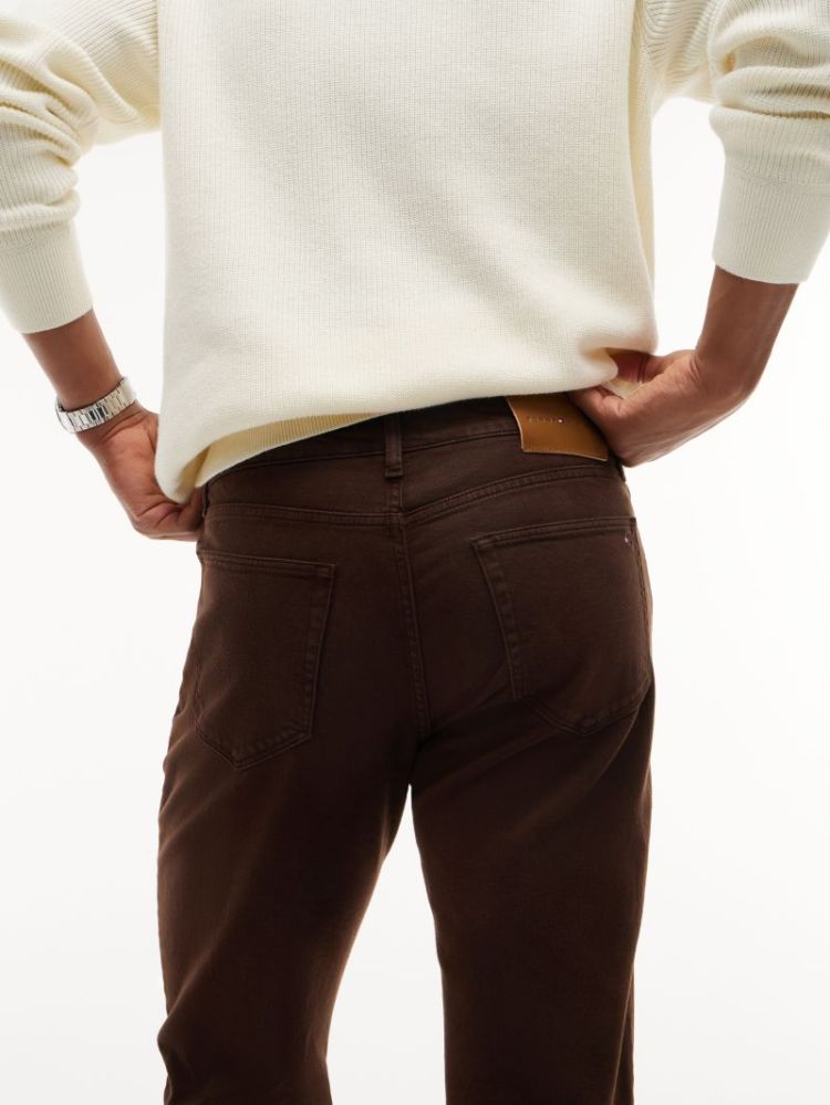 H DENTON SLIM STRAIGHT BROEK GOP DARK COFFEE