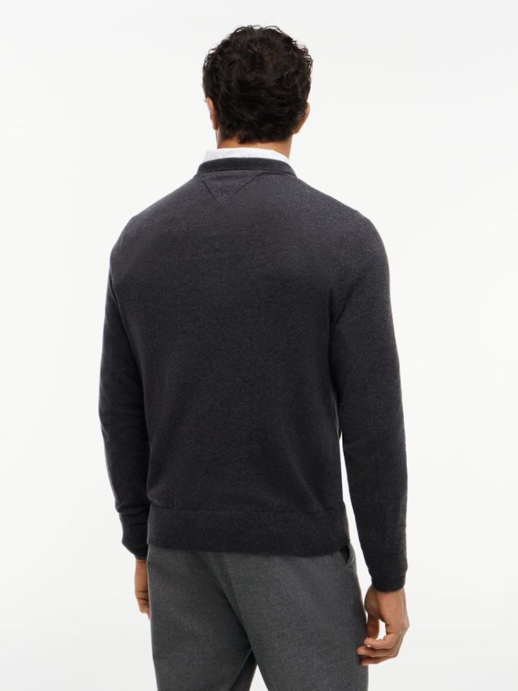 H PIMA ORG CTN CASHMERRE PULL P92 DARK GREY H