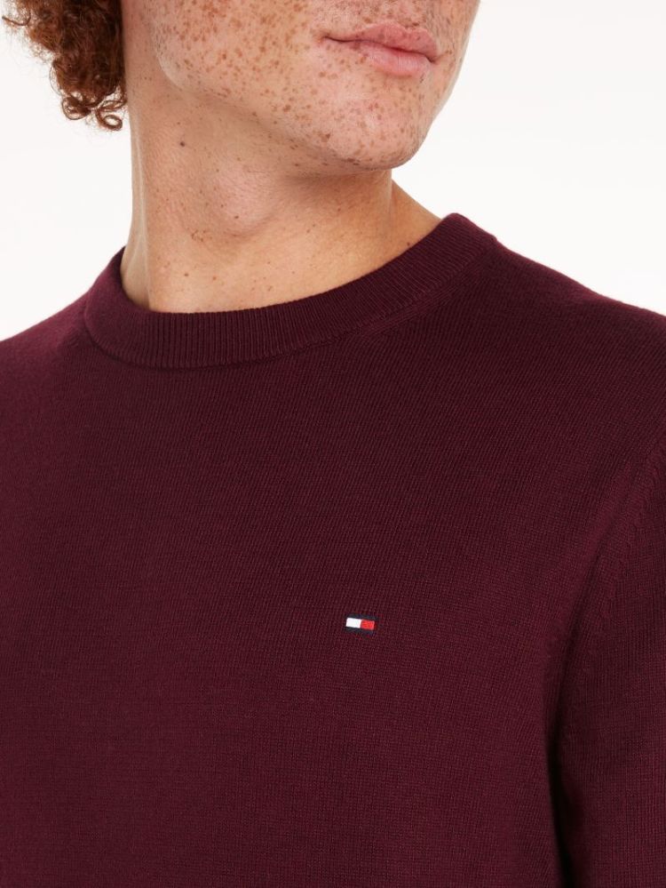 H PIMA ORG CTN CASHMERE PULL VLP BURGUNDY